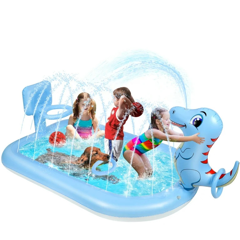 Splash Pad Sprinkler For Kids  3 In 1 Inflatable Kiddie Pool Play Center Including Basketball Gam... | Walmart (US)