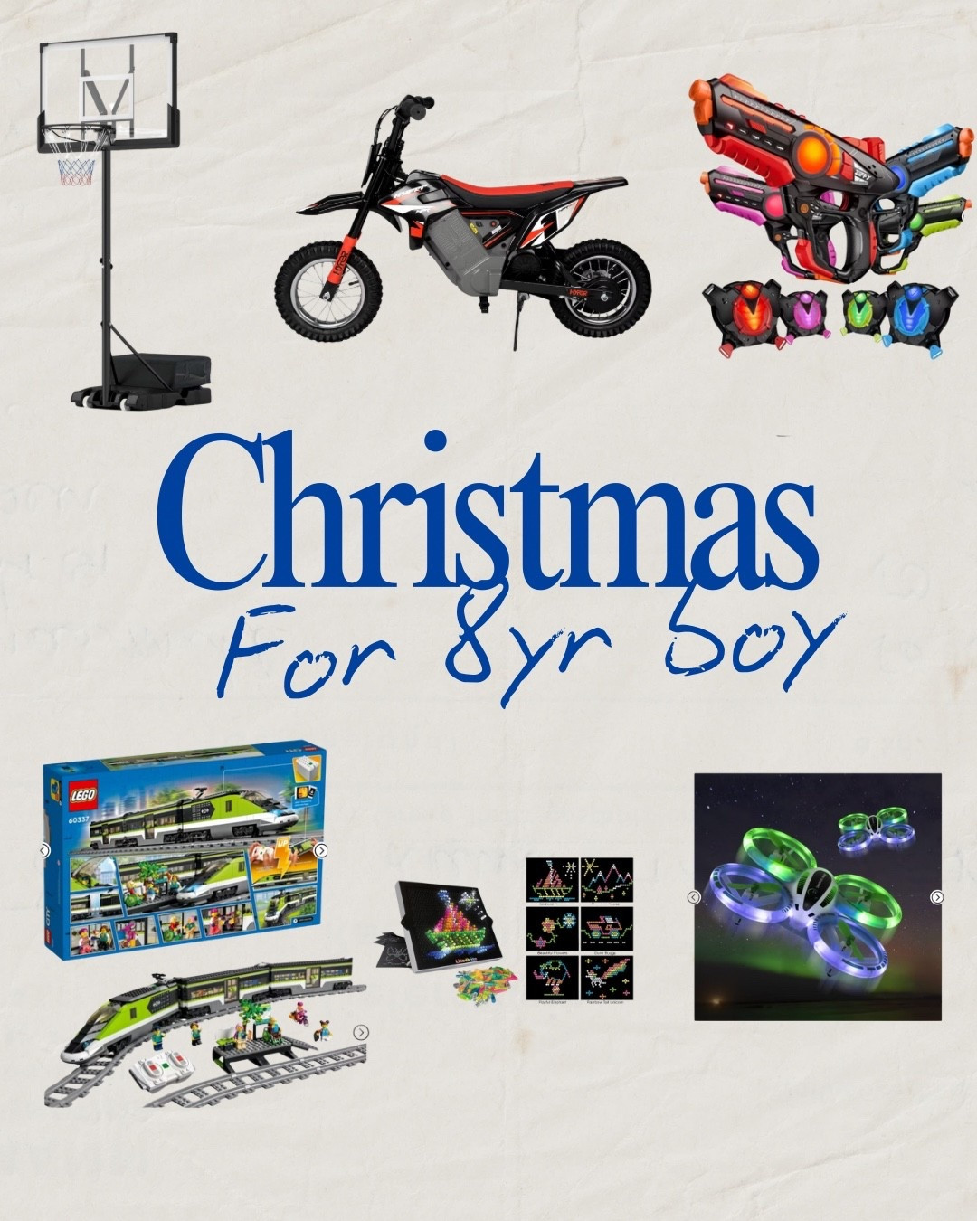 Christmas gifts for 8-year-old boys 🎁✨ Sharing my favorite gift ideas for boys — from LEGO sets, STEM toys, drones, and outdoor gifts like a basketball hoop and mini dirt bike, to fun light-up toys they’ll love! Perfect for parents shopping for kids Christmas presents this year. 🎅
Shop everything directly on my LTK gift guide under Kids Christmas Finds!

#LTKHoliday #LTKKids #ChristmasGiftsForBoys #GiftGuideForBoys #BoyMom #LTKFinds #KidsGiftGuide #HolidayGiftIdeas #8YearOldBoyGifts #LTKChristmas

#LTKSeasonal #LTKKids #LTKGiftGuide