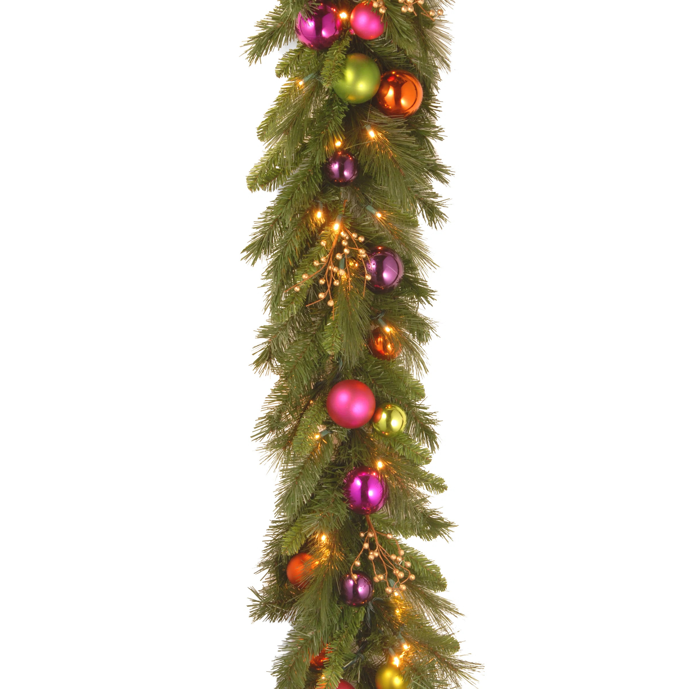 The Holiday Aisle® 6 ft. Kaleidoscope Garland with Battery Operated Warm White LED Lights & Revi... | Wayfair North America