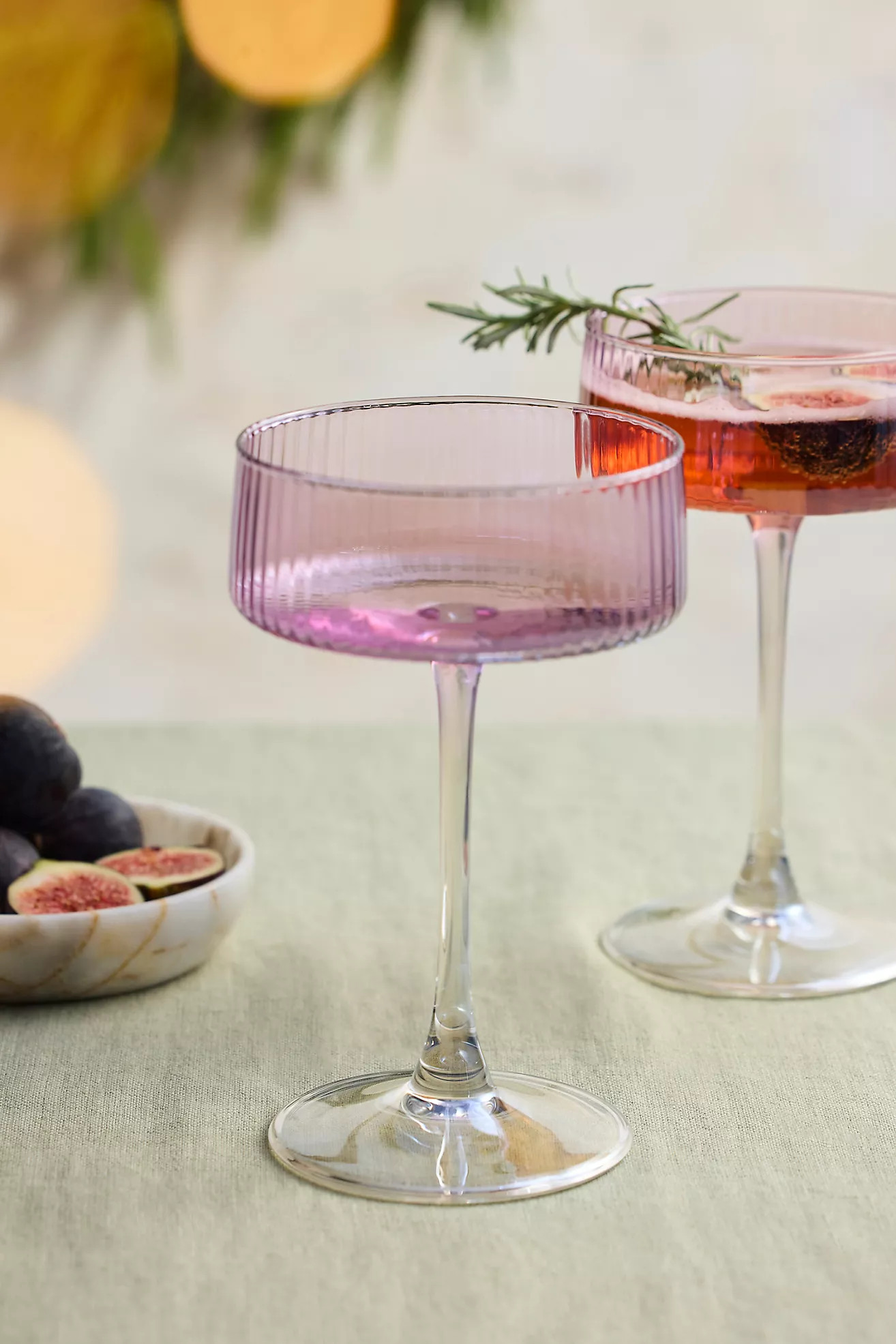 Colorful Glass Coupes, Set of 2 | Anthropologie (US)