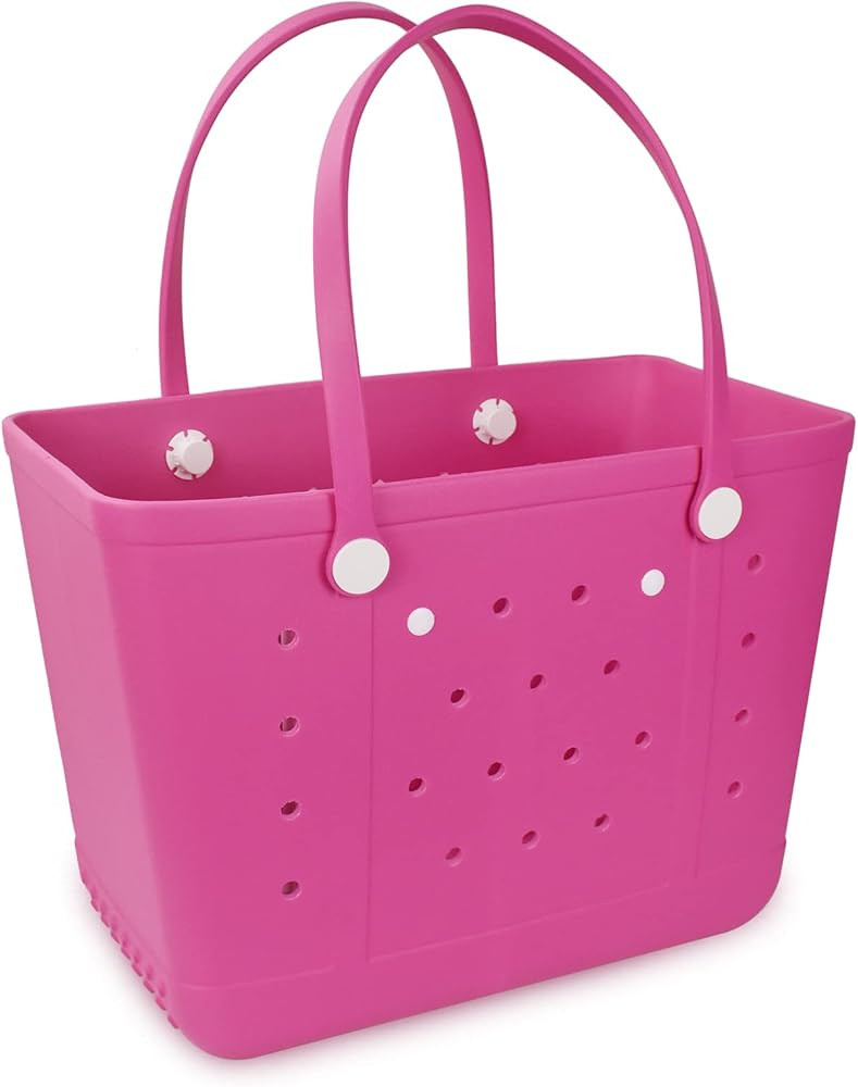 Beach Bag Rubber Tote Bag Open Handbag | Amazon (US)