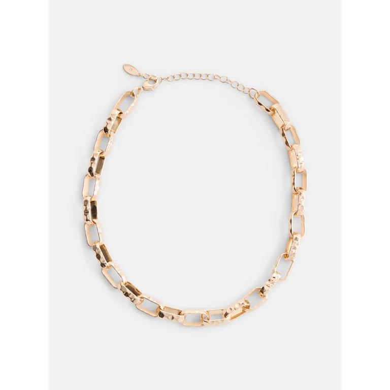 Scenario Women's Gold-Tone Chunky Twist Chain Necklace | Walmart (US)