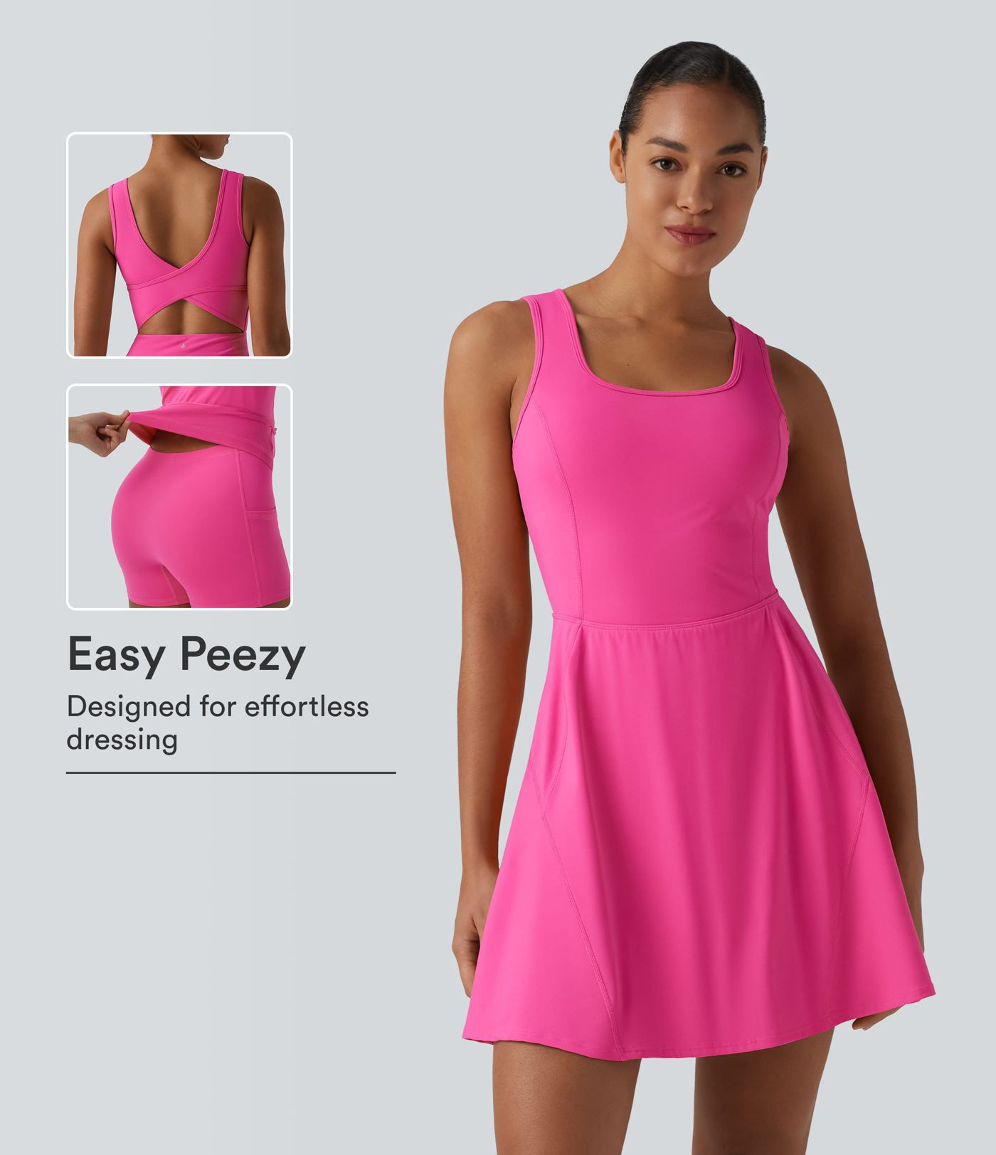 Women\u2019s SoftlyZero\u2122 Airy 2-in-1 Cool Touch Mini Dance Active Dress with Pockets-Easy Pe... | HALARA