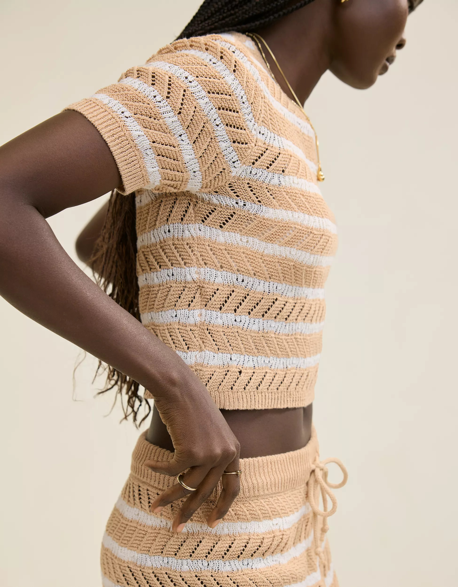 Aerie Fitted Short Sleeve Sweater | American Eagle Outfitters (US & CA)