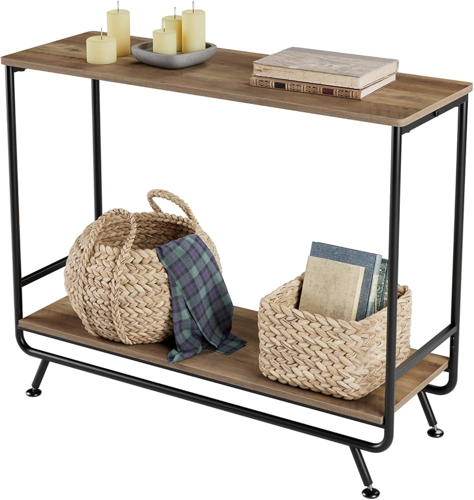 Graciia Industrial Console Table, Vintage Long Sofa Table with 3-Tier Open Shelf, Entry Table for... | Amazon (US)