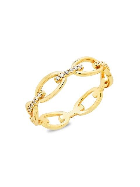 Sterling Forever 14K Gold Vermeil & Crystal Open Chain-Link Ring/Size 8 on SALE | Saks OFF 5TH | Saks Fifth Avenue OFF 5TH