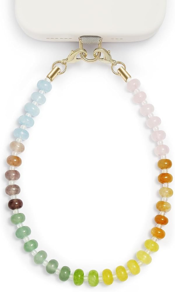 Natural Stone Phone Charm, Beaded Healing Phone Wrist Strap, Handmade Cellphone Chain Lanyard wit... | Amazon (US)
