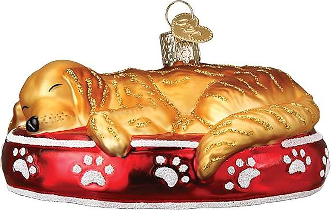 Old World Christmas Sleepy Golden Retriever Glass Blown Ornament for Christmas Tree, Handcrafted ... | Amazon (US)