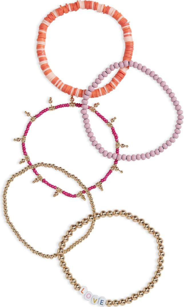 Set of 5 Beaded Stretch Bracelets | Nordstrom