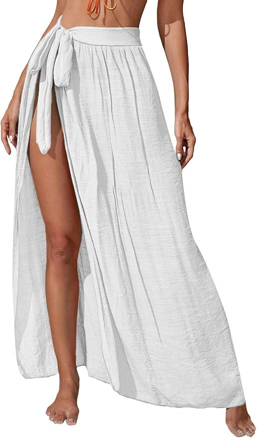 Floerns Women's Sheer Beach Swimwear Cover Up Wrap Skirt | Amazon (US)
