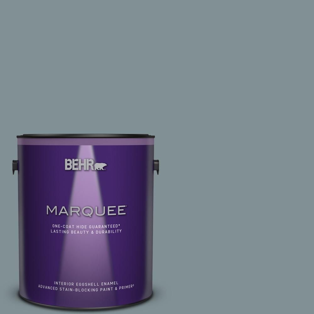 BEHR MARQUEE 1 gal. #740F-4 Dark Storm Cloud One-Coat Hide Eggshell Enamel Interior Paint and Pri... | The Home Depot