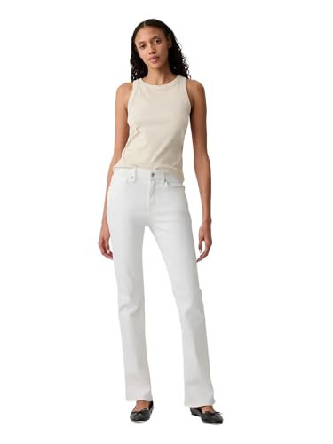 GAP Womens Baby Boot Cut Denim Jeans White Wash Indigo 34 | Amazon (US)