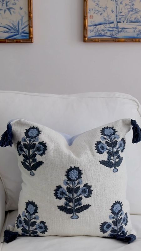 Calling all preppy grand millennials, if you love throw pillows you’re going to want this Amazon find!

The embroidery details are stunning. I love the block print design. The back is a pretty light blue. 

This is a 20x20 cover and I have a 22x22 insert inside. 

#LTKHome #LTKFindsUnder50 #LTKVideo