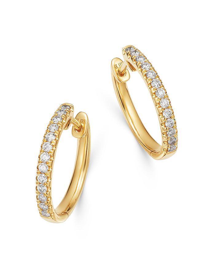Diamond Hoop Earrings in 14K Yellow Gold, 0.40 ct. t.w. - 100% Exclusive | Bloomingdale's (US)