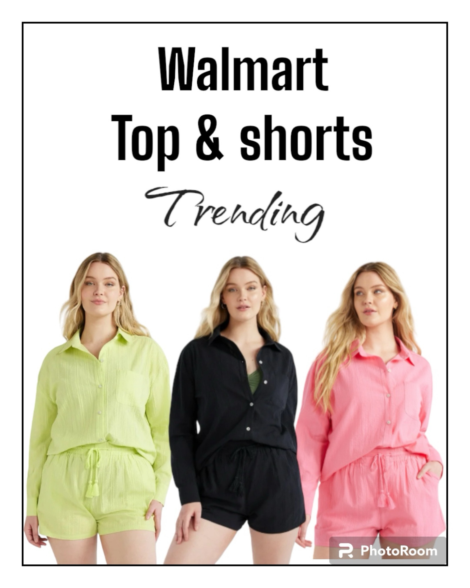 Tending shirt and shorts. Cute for wearing or as a cover up for the beach. 

Sizes XS to 3XL. 

#coverup
#walmartfashion

#LTKswim #LTKfindsunder50
