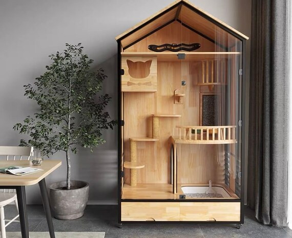 Modern Wooden Cat Playground Luxury Condo for Indoor With | Etsy | Etsy (US)