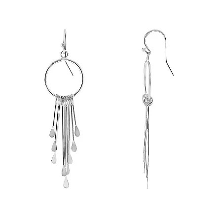 PRIMROSE Graduated Paddle Fringe Drop Earrings, Women's, Silver Tone | Kohl's
