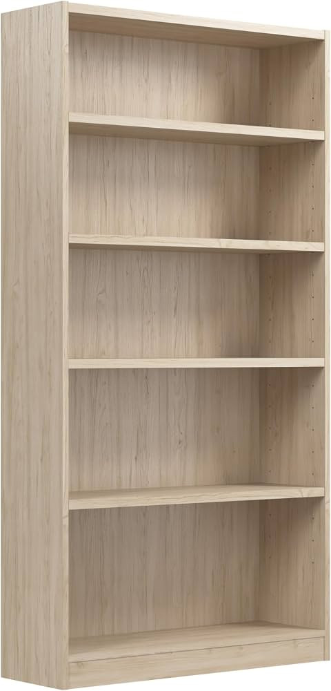Bush Furniture Universal Tall 5 Shelf Bookcase in Natural Elm, Vertical Storage and Display Books... | Amazon (US)