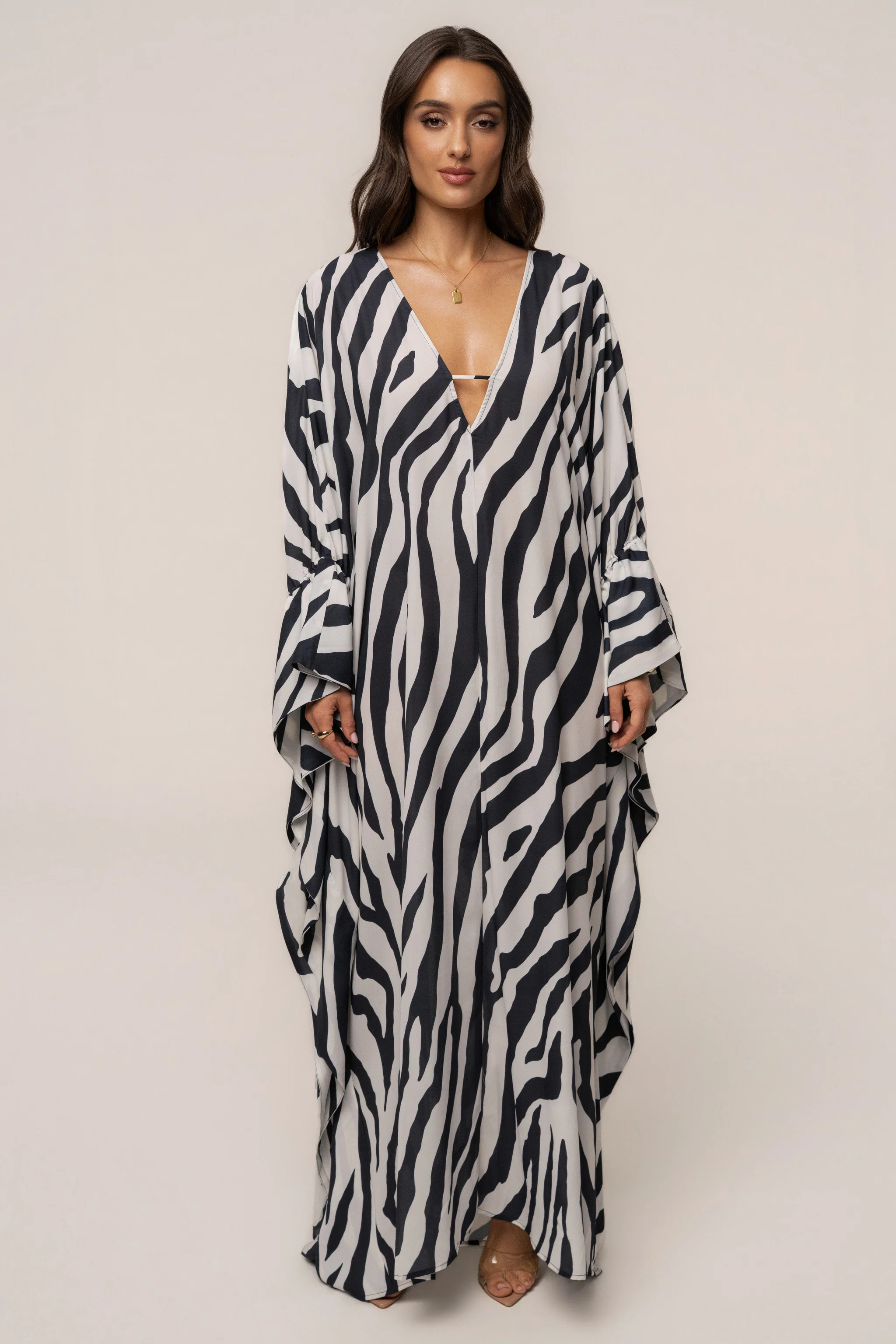 Navy Zebra Sienna Sheer Cover Up | JLUXLABEL US