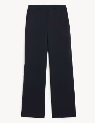 Wool Blend Straight Leg Trousers | Marks & Spencer (UK)