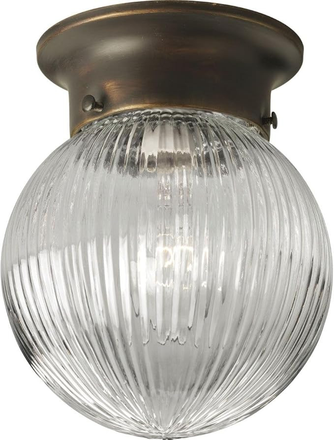 Progress Lighting 1-Light Glass Globe 6-3/8" Close-to-Ceiling, Indoor, P3599-20, Antique Bronze | Amazon (US)