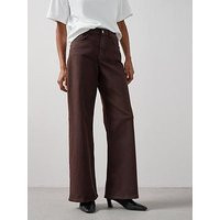 The Very Collection High Waist Wide Leg Jeans - Brown | Very (UK)
