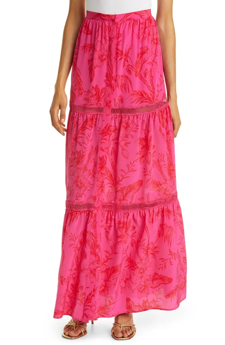 Haute Hippe Floral Silk Maxi Skirt | Nordstrom