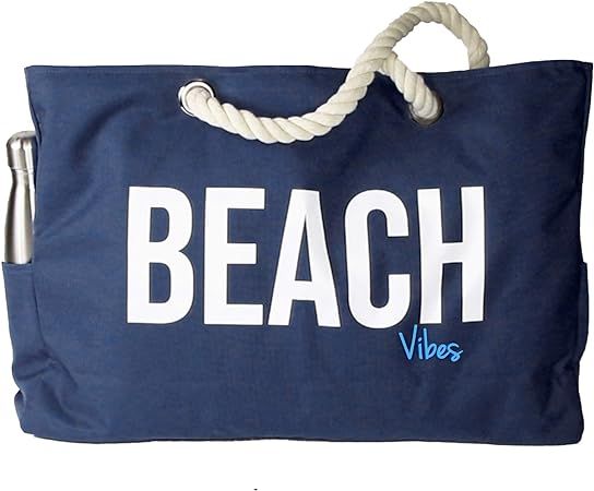 KEHO (XXL) "BEACH VIBES" - Waterproof Travel Tote Bag (All Purpose Tote) with Rope Handle (Great ... | Amazon (US)