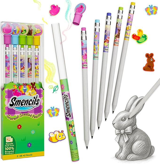 Spring Smencils - HB #2 Scented Pencils, 5 Count, Gifts for Kids, School Supplies, Classroom Rewa... | Amazon (US)