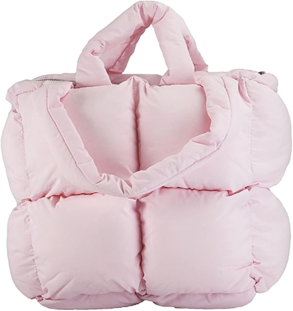 Women Padded Shoulder Bag Luxury Check Tote Bag Soft Pillow Handbag Quilted Puffy High Capacity U... | Amazon (US)