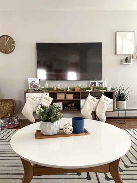 Simple Living Room Holiday Decor
Christmas home decor | neutral | Midcentury modern 

#LTKSeasonal #LTKhome #LTKHoliday