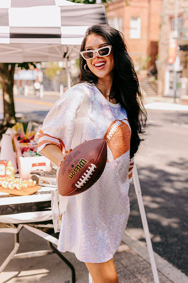 Life Of The Tailgate Sequin T-Shirt Dress | Impressions Online Boutique