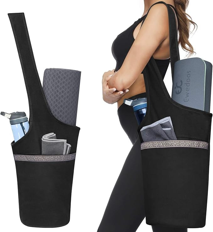 Ewedoos Yoga Mat Bag with Large Size Pocket and Zipper Pocket, Fit Most Size Mats | Amazon (US)