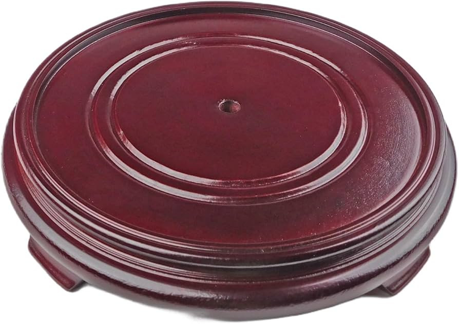 Oriental Furnishings Dark Red Mahogany Porcelain Vase Stand (7.5" W x 2" H) | Amazon (US)