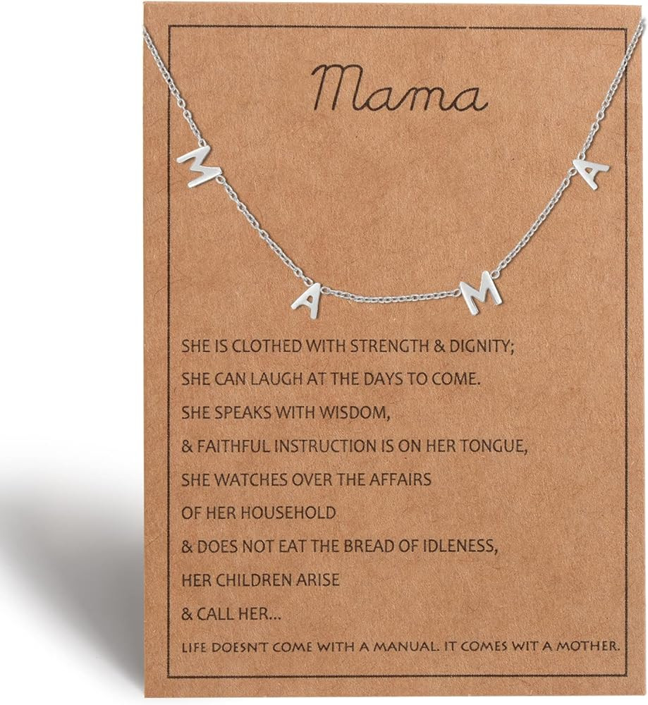 Mama necklace for Women - Silver, Gold & Rose Gold Mom Jewelry for Women, Gifts for New Mom, Expe... | Amazon (US)