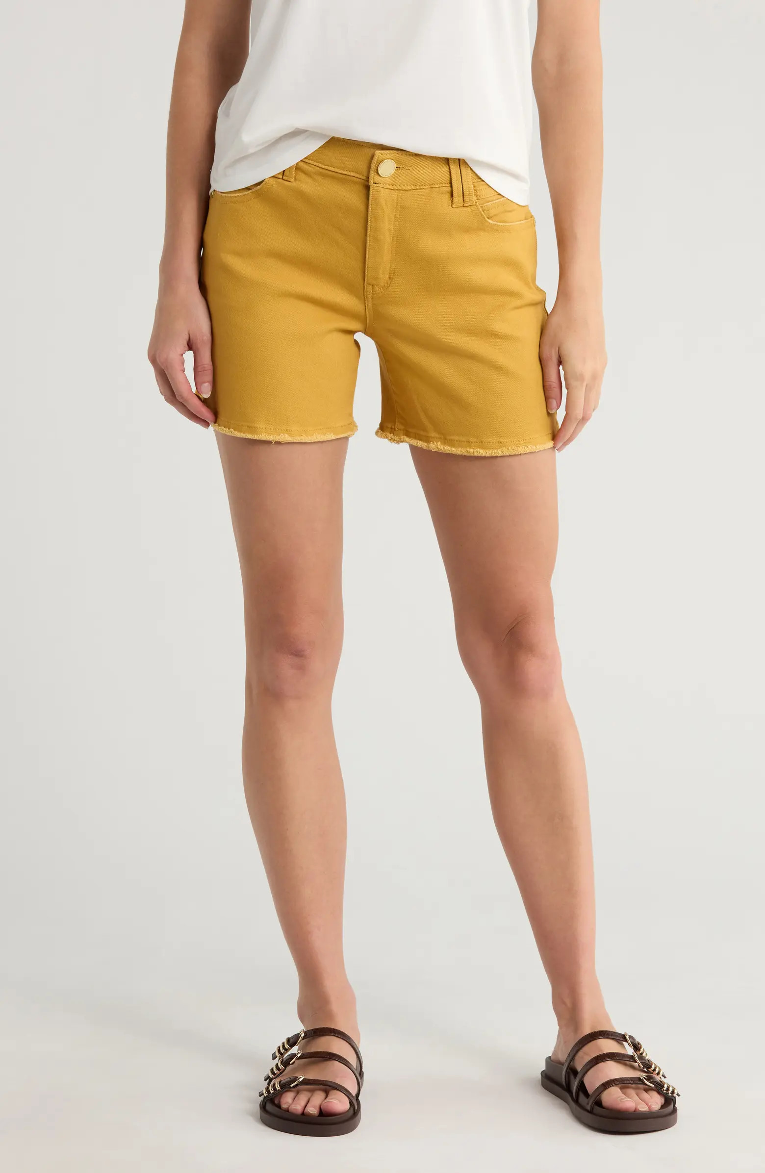 High Waist Fray Hem Denim Shorts | Nordstrom Rack