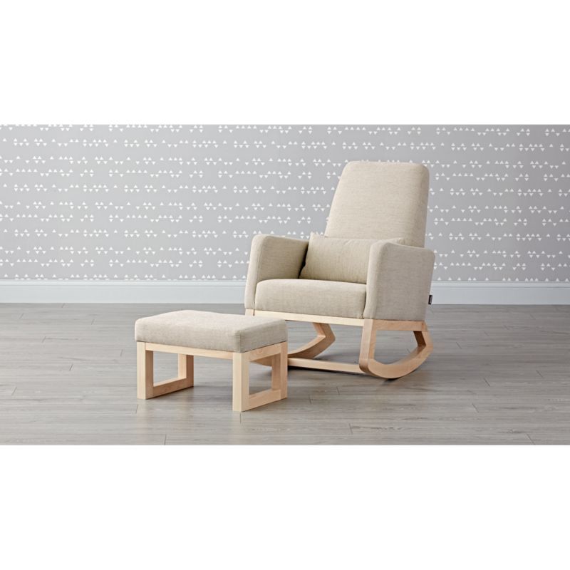 Joya Beige Rocking Chair and Ottoman | Crate & Kids | Crate & Barrel