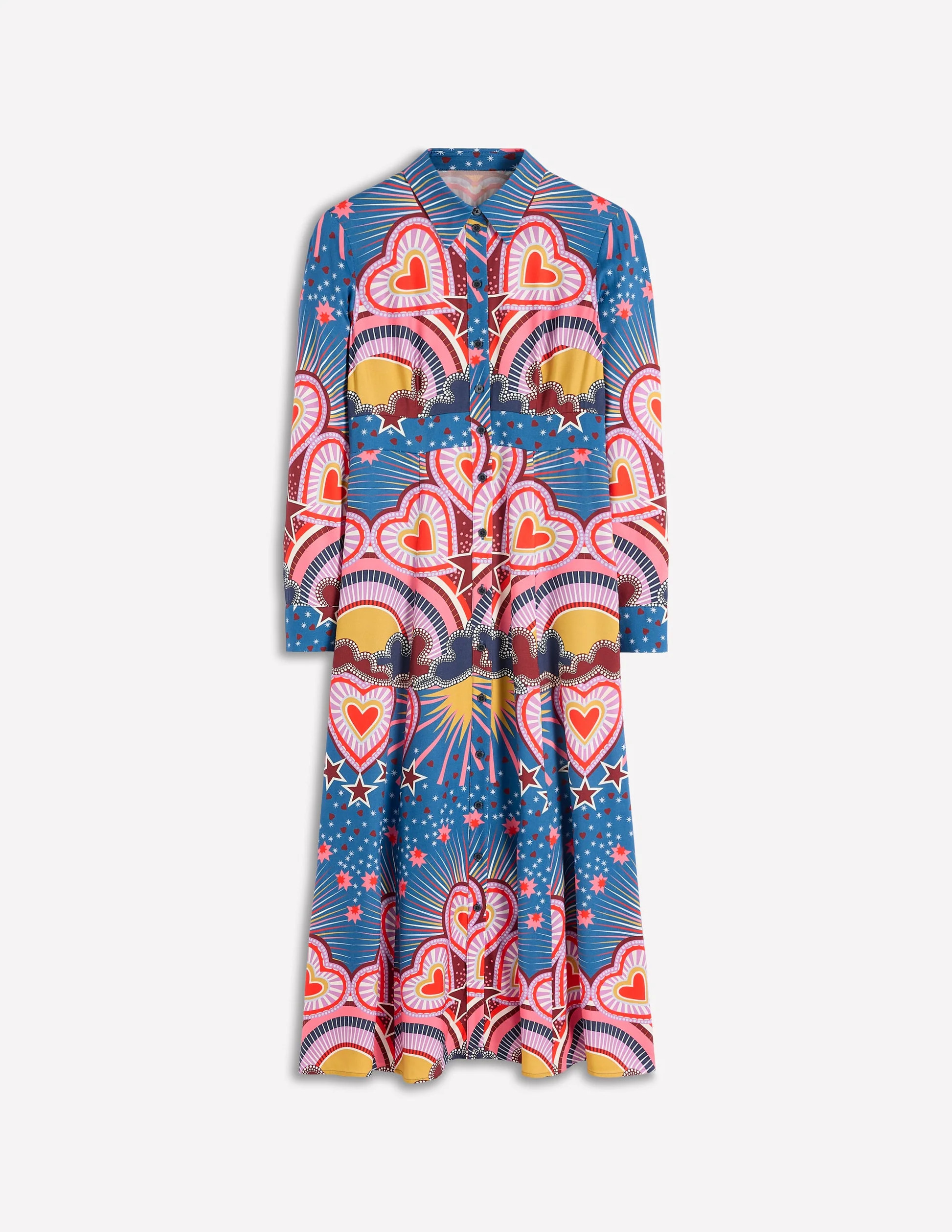 Empire Hotched Shirt Dress-Multi, Starburst Heart | Boden (US)