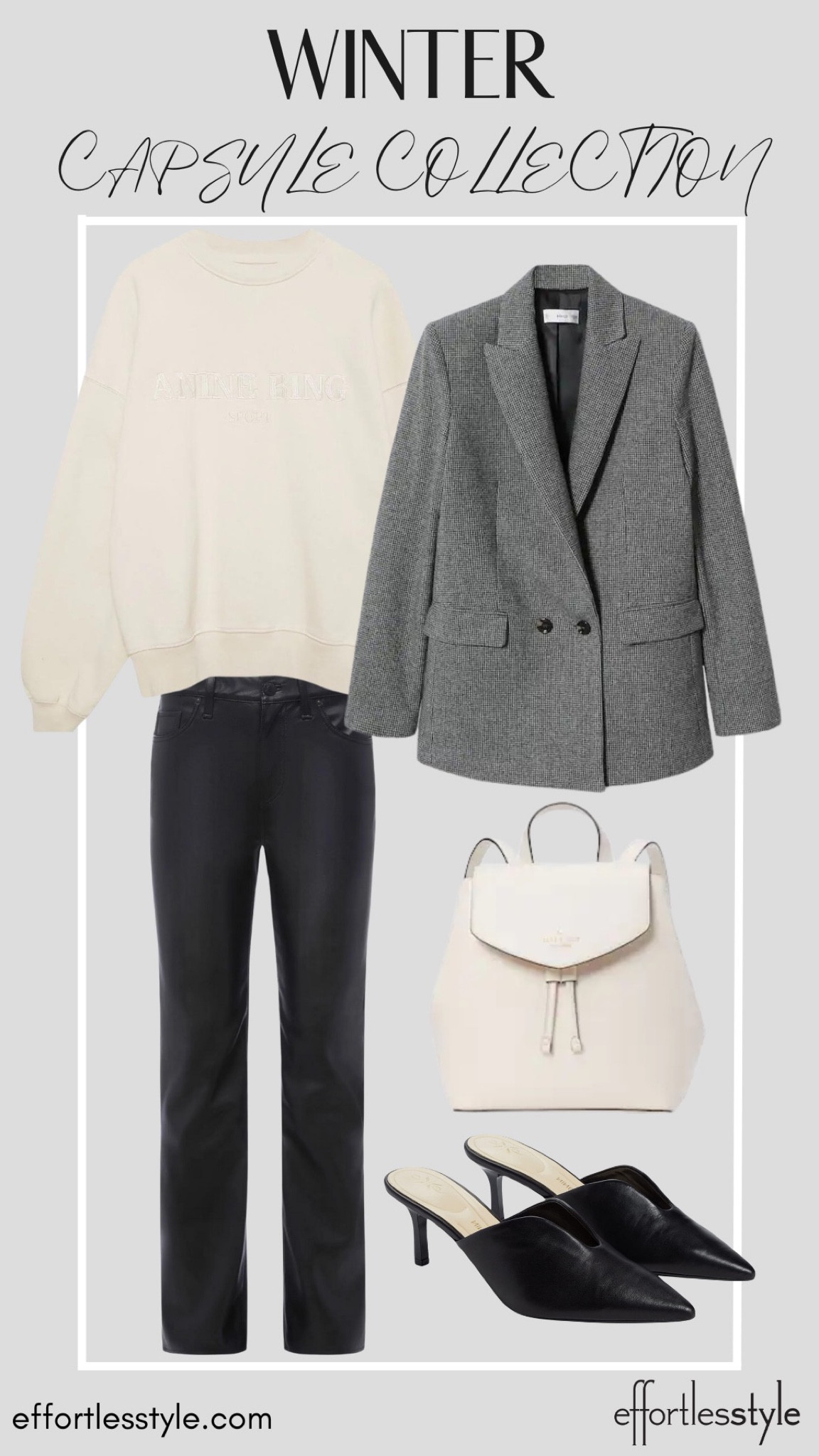 Sweatshirt + Houndstooth Blazer + Faux Leather Pants

#LTKSeasonal #LTKshoecrush #LTKstyletip