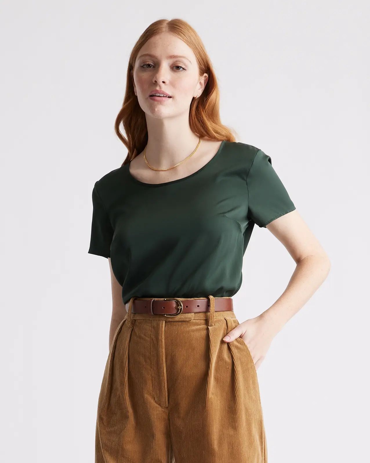 Washable Stretch Silk Tee | Quince