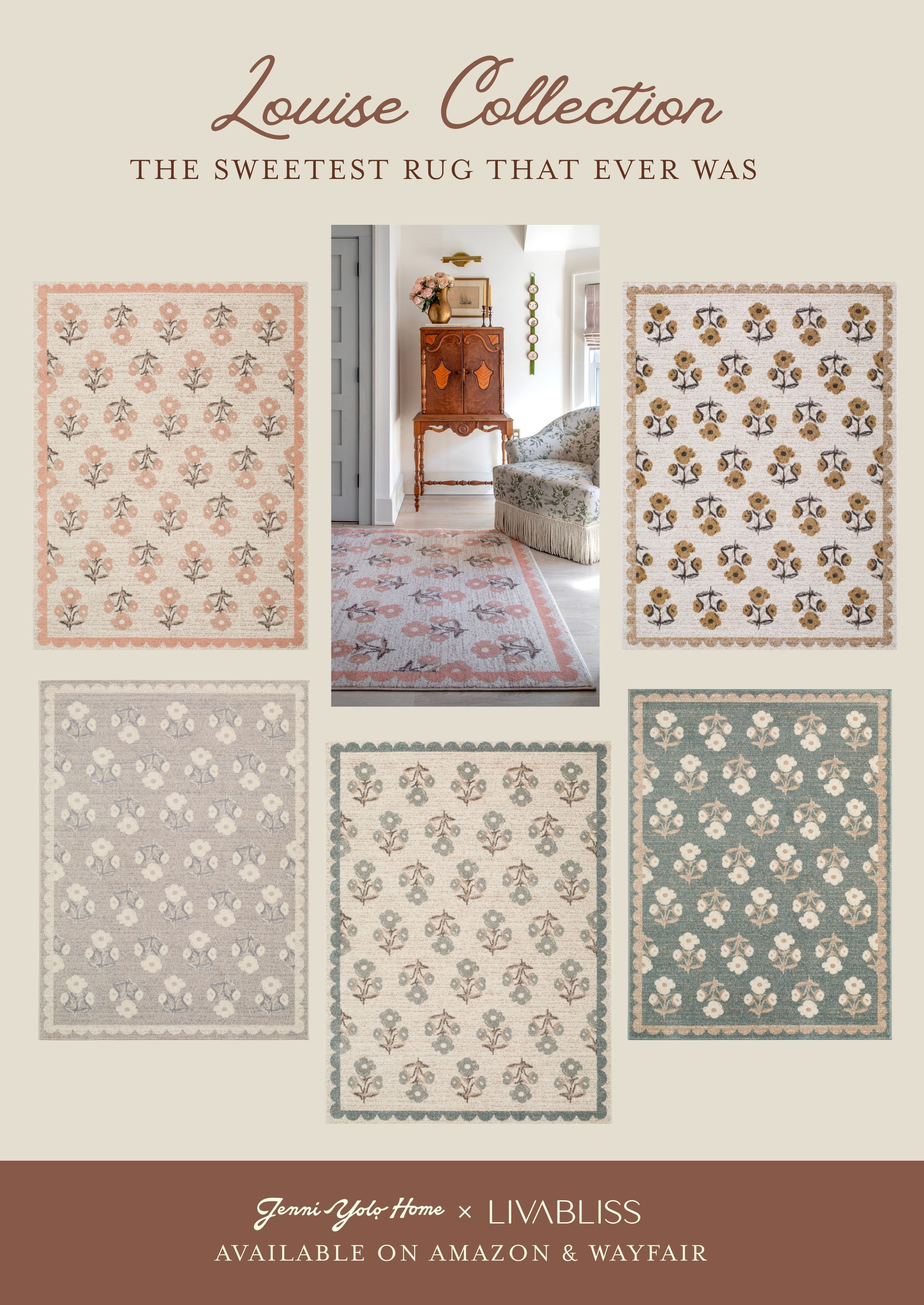 Louise is back in new colorways including a beautiful soft pink, which is my personal favorite. With a scalloped border and vintage-inspired florals, Louise is a sweet, versatile area rug that would be pretty anywhere in a home. I think it would be so lovely in a nursery! It is designed for everyday spaces, offering just the right amount of softness, durability, and easy cleaning.

#LTKHome