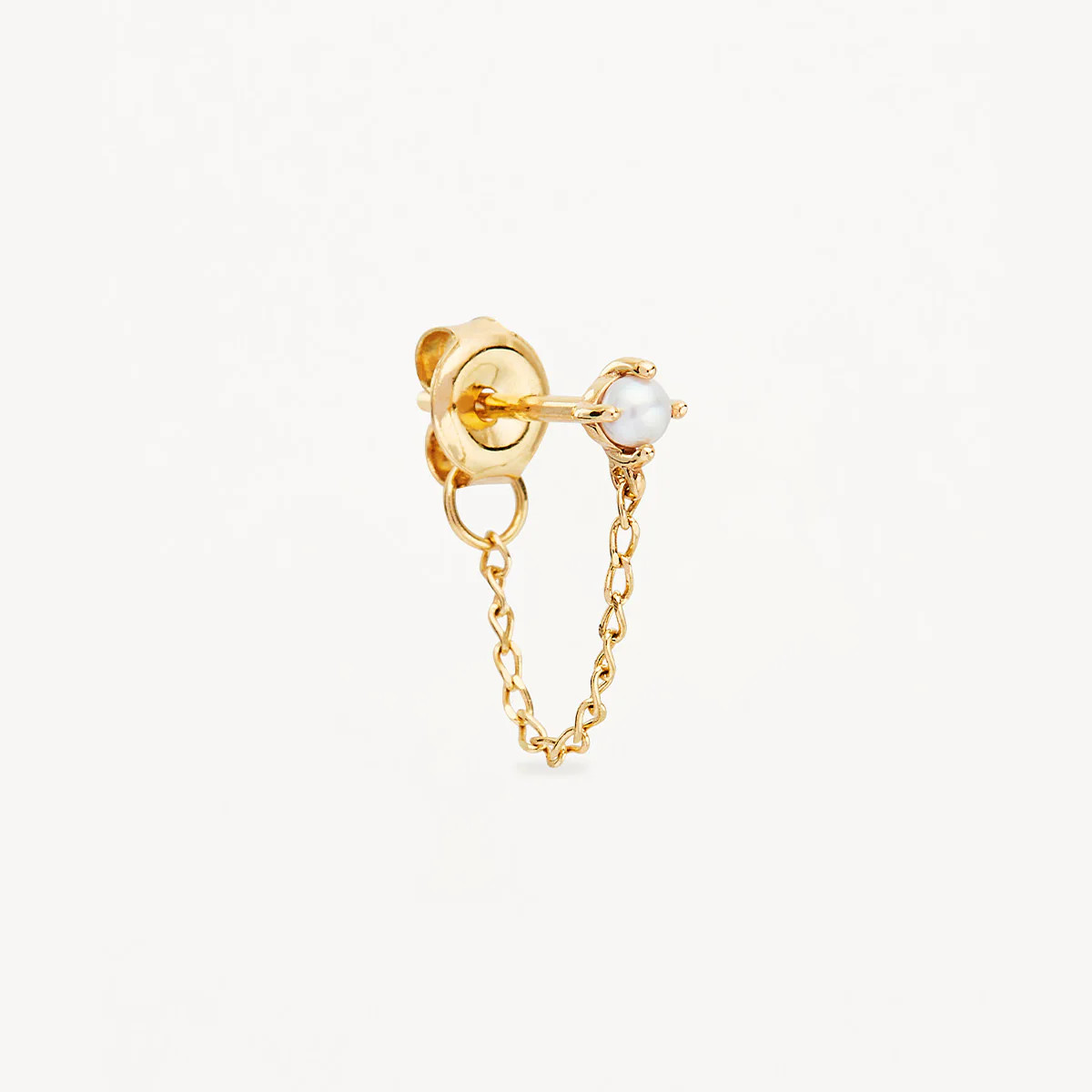 14k Solid Gold Peace Lover Chain Earring | By Charlotte
