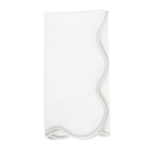 Maisie Scalloped Dinner Napkins & Handmade 100% Linen Set of 4 | Ballard Designs, Inc.