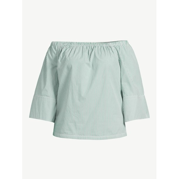 Free Assembly Women's Elasticated Top with ¾-Sleeves | Walmart (US)