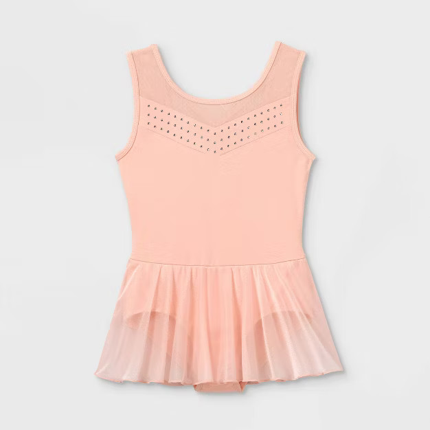 Girls' Dance Cross Back Skirted Leotard - Cat & Jack™ Pink | Target