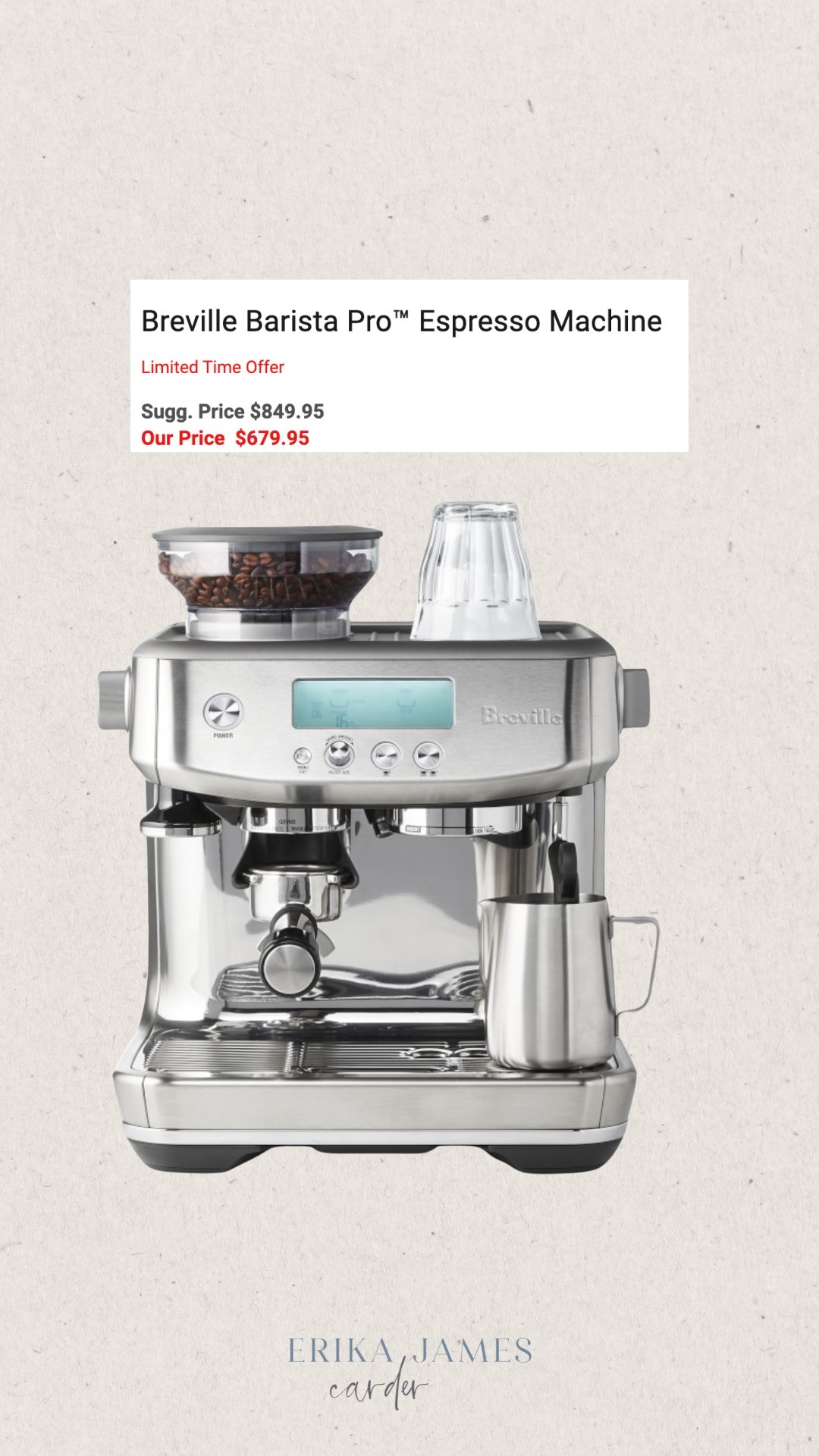 Breville Barista Pro™ Espresso Machine is on sale right now! ☕✨ Originally $849, now marked down to $679 at Williams Sonoma! If you've been eyeing a high-quality espresso machine, this is the time to grab it. Perfect for making café-quality lattes and cappuccinos at home!


coffee maker, espresso machine, home barista, Breville espresso, kitchen essentials, coffee lovers, Williams Sonoma sale, best espresso machine, latte machine, coffee at home



#LTKHome #LTKSpringSale
