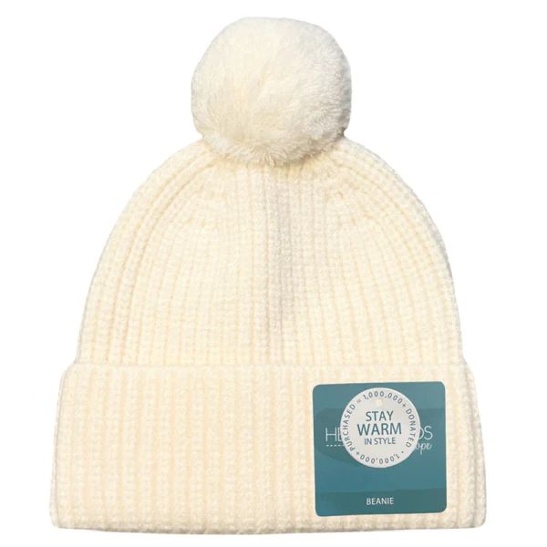 Removable Pom Pom Beanie - Cream | Headbands of Hope