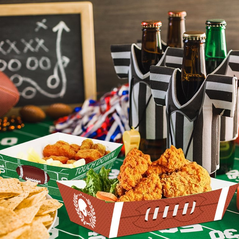 4PCS Super Bowl Party Food Tray, Football Paper Snack Tray for Football Birthday Party Superbowl ... | Walmart (US)