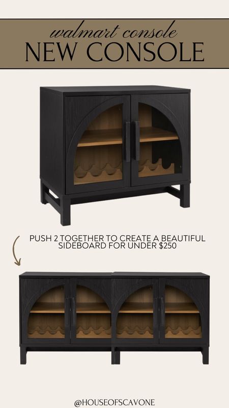 new Walmart console for $121 🤌🏼 use it as a bar, small buffet or push two together and create a beautiful and dreamy sideboard for under $250 #walmart #walmarthome #walmartfinds #iywyk #bar #sideboard #console #archcabinet #archbar #archsideboard #dealalert #homedecor #homefinds 

#LTKsalealert #LTKhome #LTKfindsunder100