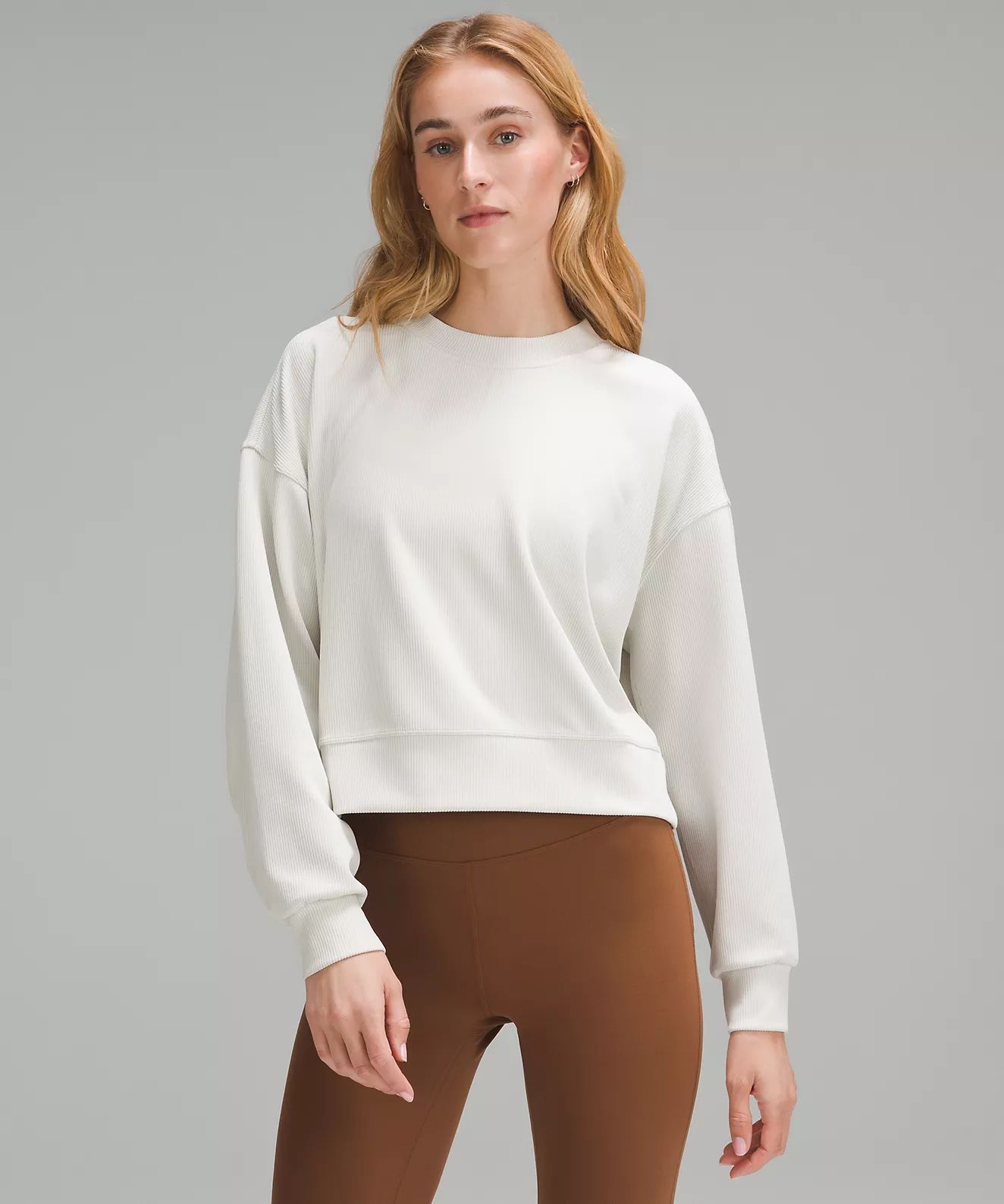 Ribbed Softstreme Perfectly Oversized Cropped Crew | Lululemon (US)